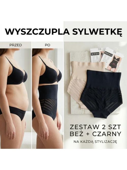 MAJTKI MODELUJĄCE WYSOKI STAN 2 SZT BEŻ + CZARNY